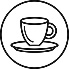 Simple line drawing of a coffee cup with handle