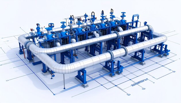 Industrial piping system diagram