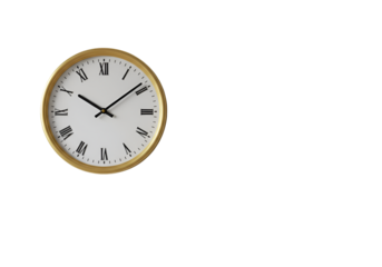 Isolated Gold Clock on Black Transparent Background Photo
