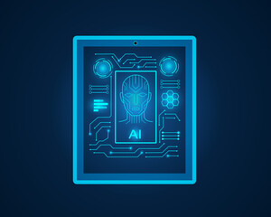 	
Geometric background and high tech circuit board connection system