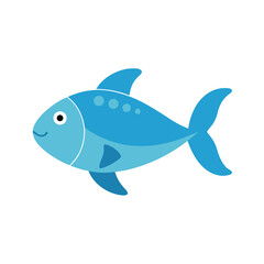 Obraz premium Watercolor fish illustration in clean style with white background for aquatic themed use