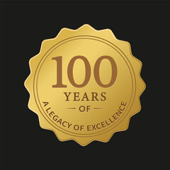 100 Years Anniversary Gold Badge – Legacy of Excellence Emblem