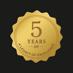 5 Years Anniversary Gold Badge – Legacy of Excellence Emblem