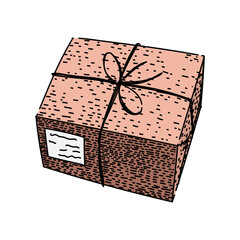 package parcel sketch hand drawn vector
