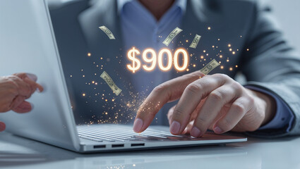 Naklejka premium Real Estate Investment and Market Growth with Businessmen, Property Investors, Taxes, Retirement Funds, Roth IRA, Equity, Money, US Dollars, and Financial Planning for Wealth Building