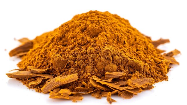 Fototapeta Clay soil shaped in mound form on white background captured with zoom lens 135mm, soft lighting accentuating smooth dense texture and compact form