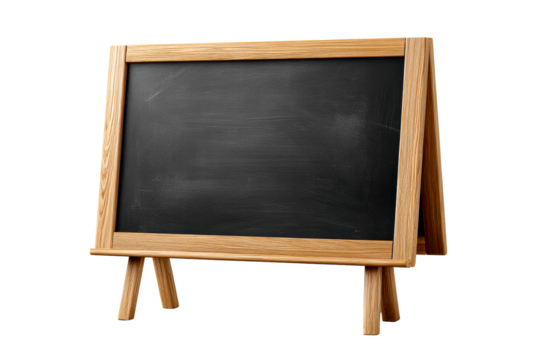 Blackboard on wooden stand for classroom use