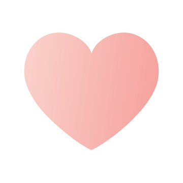 Naklejki Heart shape in soft pink watercolor tones on white background for love and romantic designs