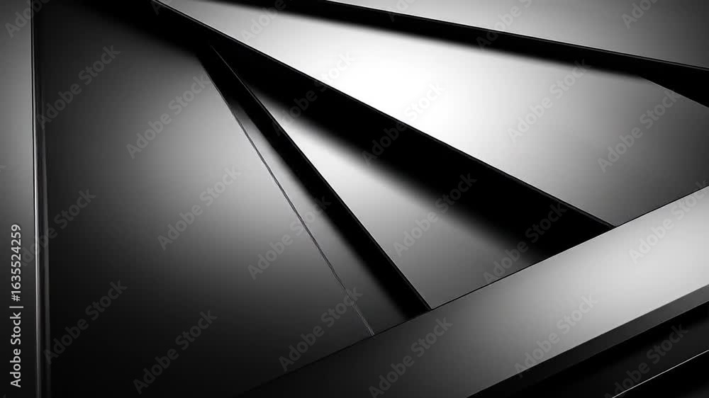 Aufkleber dark gray geometric abstract background with polygon shapes and metallic texture creates a modern de
