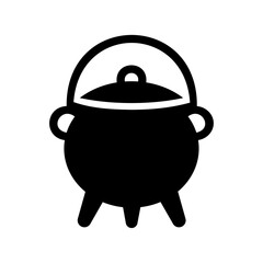 Cooking pot icon with African potjie design for traditional cooking 
