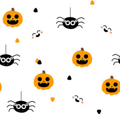 Cute Pastel Halloween Spooky Elements Pattern