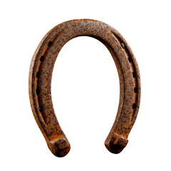 Isolated Rusty Horseshoe Illustration on Transparent Background