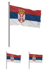 Isolated Serbian Flags on Transparent Background Illustration with Red Blue White Colors
