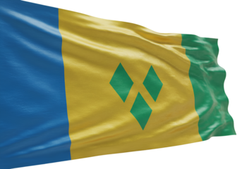 Isolated Saint Vincent And The Grenadines National Flag On Transparent Background