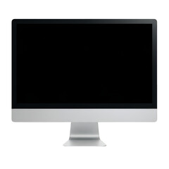 Isolated Silver Computer Monitor On Transparent Background Illustration