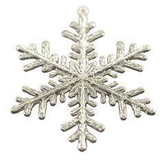 Isolated Silver Snowflake Detailed Winter Illustration On Transparent Background