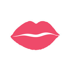 Lipstick kiss mark watercolor art on white background perfect for beauty and fashion design