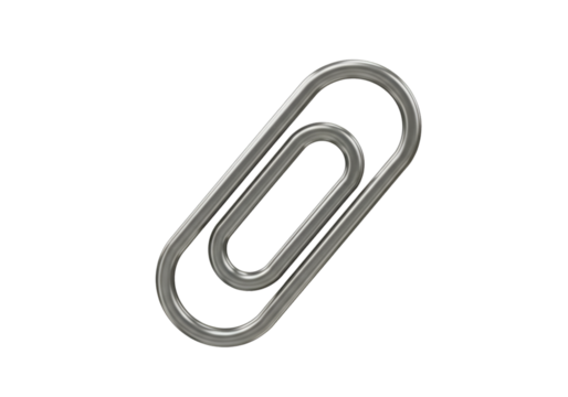 Isolated Silver Paperclip On Transparent Background Illustration - Powered by Adobe