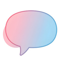 Isolated Speech Bubble Illustration with Gradient Colors and Soft Outline