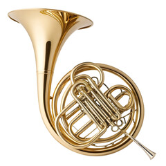 Fototapeta premium gold trumpet isolated on white