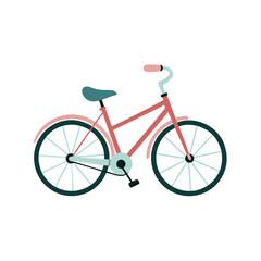 Fototapeta premium Side view of vintage bicycle in watercolor with white background for retro or travel themes