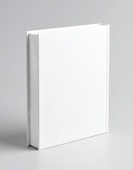 Blank hardcover book mockup floating on white 3D rendering