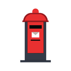 Postbox or mailbox in watercolor with white background for postal service themed graphics