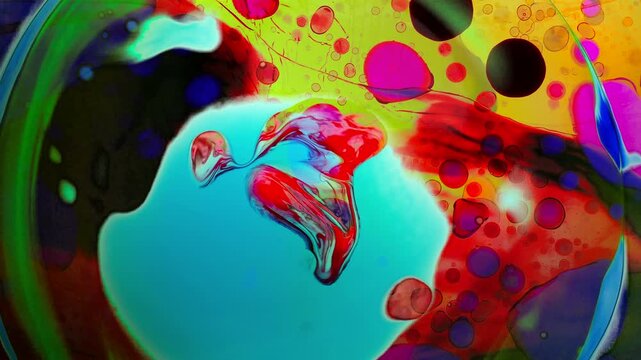 Authentic psychedelic liquid light show using the same methods as 1960's and 1970's projections at classic acid rock shows. Light art. 3 of 14 in a series that seamlessly connect.