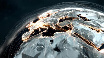 Network lines connect cities around the world, showcasing global connectivity and data exchange - Powered by Adobe