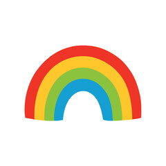 Obraz premium Watercolor minimalist rainbow artwork with white background for positivity and kids themes