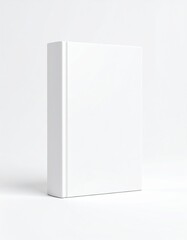 Blank hardcover book mockup floating on white 3D rendering