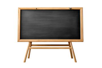 Blackboard with wooden frame standing on a tripod