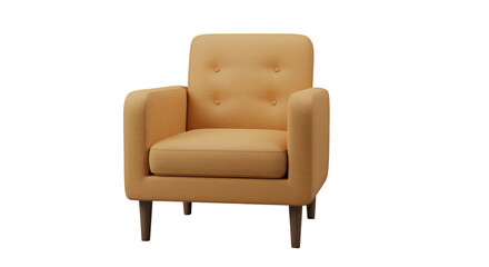 Isolated Yellow Armchair On Transparent Background Modern Furniture Design
