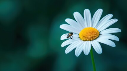 Obraz premium Bee pollinating a vibrant daisy flower
