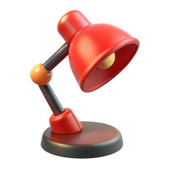 Red 3D Desk Lamp with Orange Accents table lamp lighting isolated on a transparent background