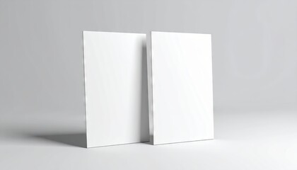 Two floating magazine covers Mockup on white background with soft shadows. 3D rendering