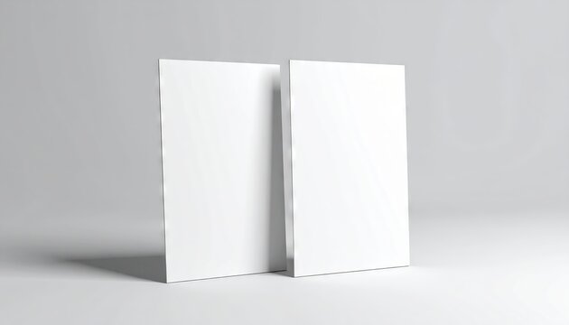 Two floating magazine covers Mockup on white background with soft shadows. 3D rendering