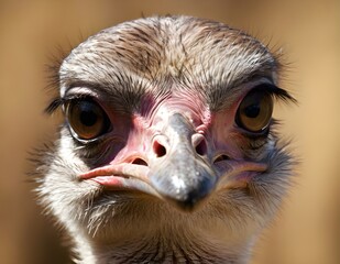 closeup of an ostrich