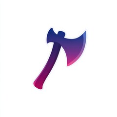 Fototapeta premium Stylized Purple and Pink Gradient Double Bit Axe Illustration