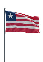 Liberia National Flag Waving In The Wind On Transparent Background Photo