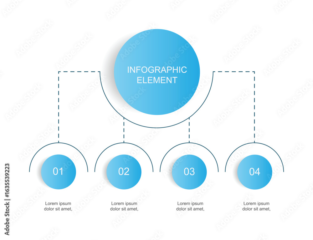Poster vector diagram circle infographic element with 4 step or process