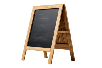 Sleek wooden sidewalk chalkboard sign