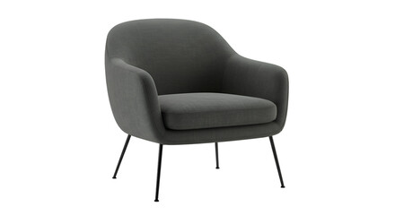 Fototapeta premium Modern Grey Armchair Isolated on Transparent Background Interior Design