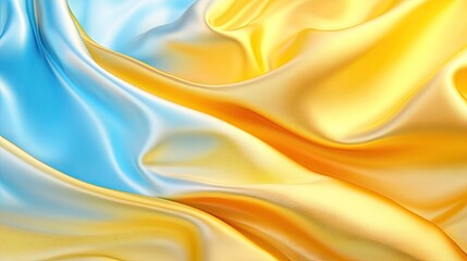 Blue and gold silk fabric folds.