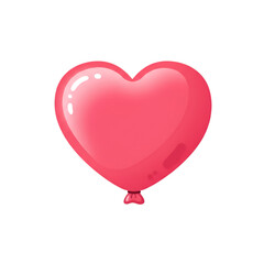 Isolated Red Heart Balloon Illustration On Transparent Background