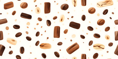 Obraz premium Freeze-Frame of Assorted Milk and Dark Chocolate Pieces Falling