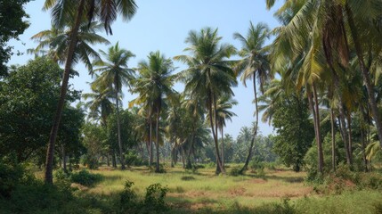 Palm trees lush tropical landscape