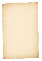 Isolated Vintage Torn Paper Sheet with Aged Texture on Black Background