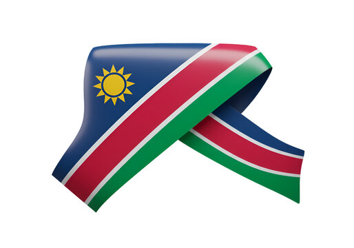 Namibian Flag Ribbon Isolated on Transparent Background Illustration - Powered by Adobe