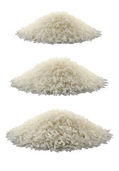 Isolated Rice Piles on Black Background Macro Food Photo Illustration